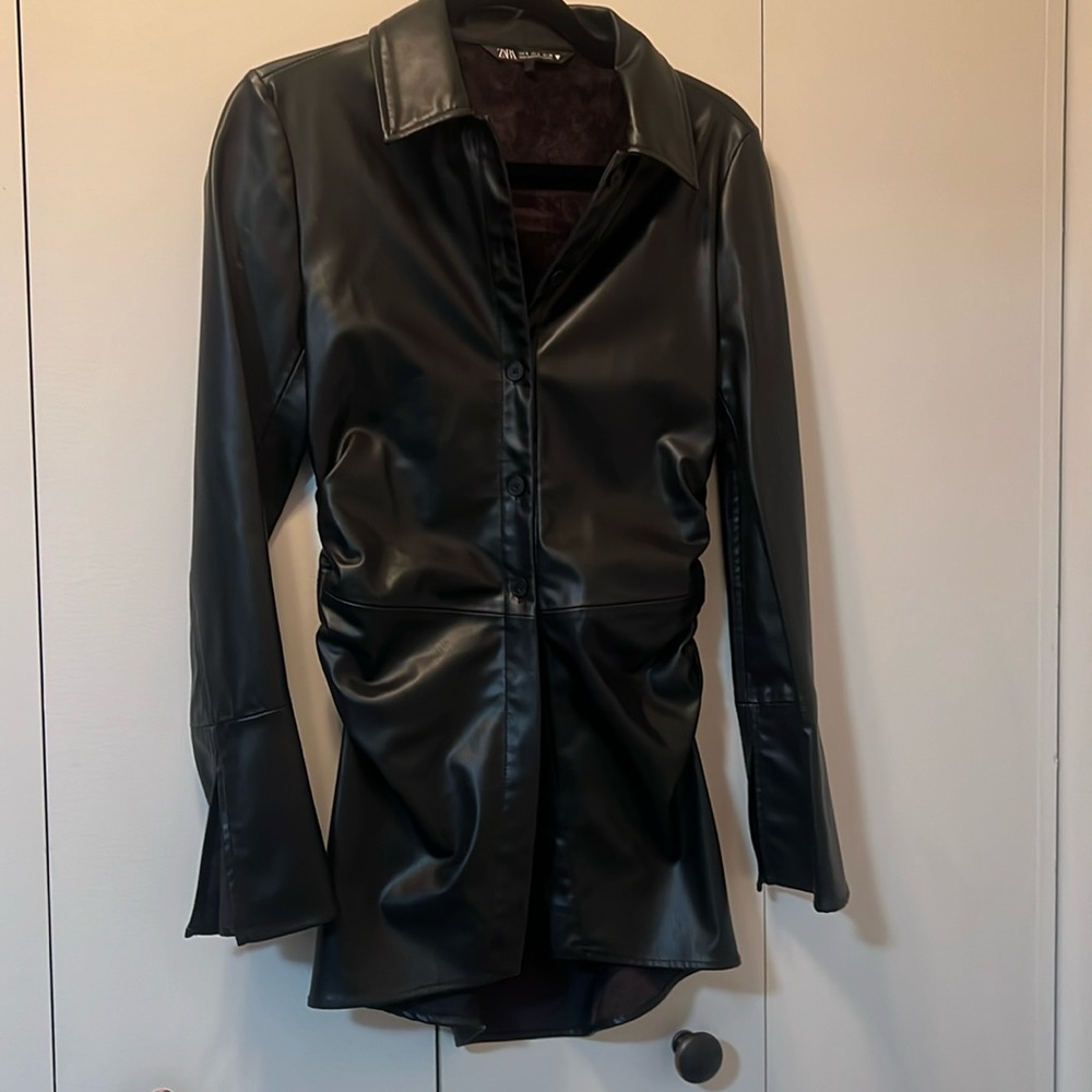 Zara Vegan Leather Jacket/ Shirt